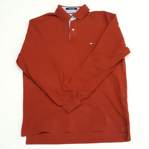 Vintage Long sleeve Tommy Hilfiger red polo shirt